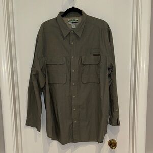 Men's Olive Exofficio Casual Insect Repellent Button Down Shirt